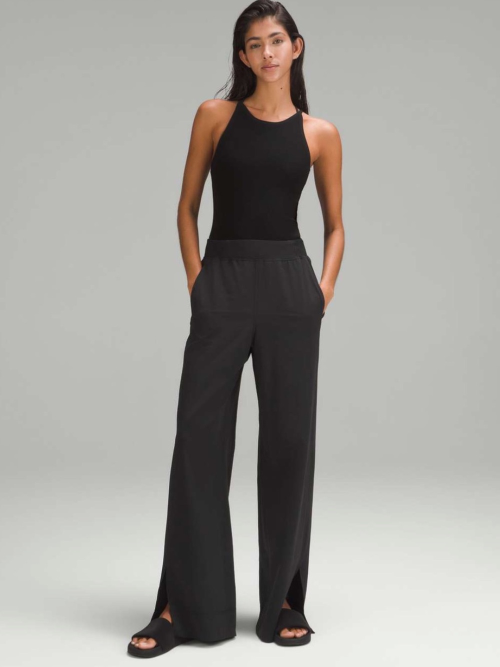 NWT Lululemon Stretch Woven Wide-Leg High-Rise Pant Black Medium